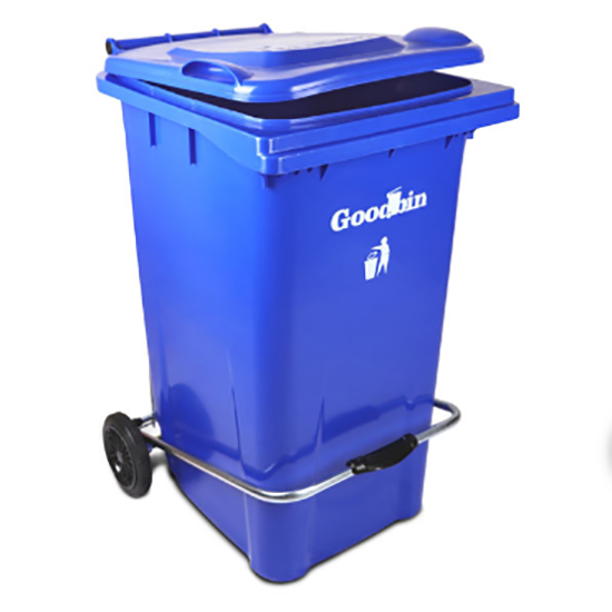 سطل زباله چرخ دار و پدال دار 240 لیتری گودبین پلاستیک 6172