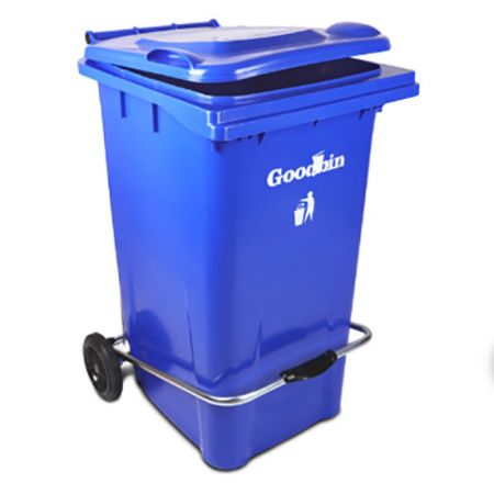 مخزن زباله پدال دار و چرخ دار 180 لیتری گودبین پلاستیک 6177