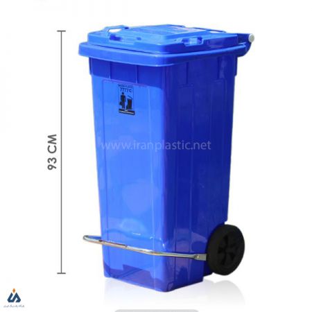 سطل زباله پدال دار و چرخ دار 120 لیتری ماهینی پلاستیک 8101