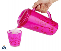 پارچ آب پلاستیکی دو رنگ گلبرگ اشکان پلاستیک 2230