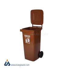 سطل زباله سبلان پلاستیک 120 لیتری چرخ دار کد 202