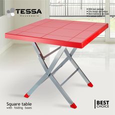میز نهارخوری پایه فلزی تاشو مربع تسا پلاستیک 231