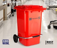قیمت سطل زباله پدال فلزی 120 لیتری پلی اتیلن پلاستیک 707
